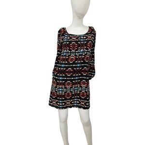 Speechless Black Aztec Print Dress Small